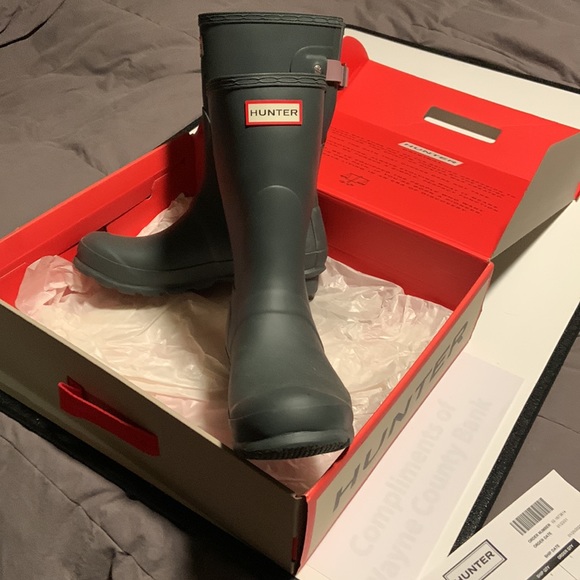 Hunter Women’s original back adj short boots Size 7 color Firth/Atlantis - Picture 3 of 15